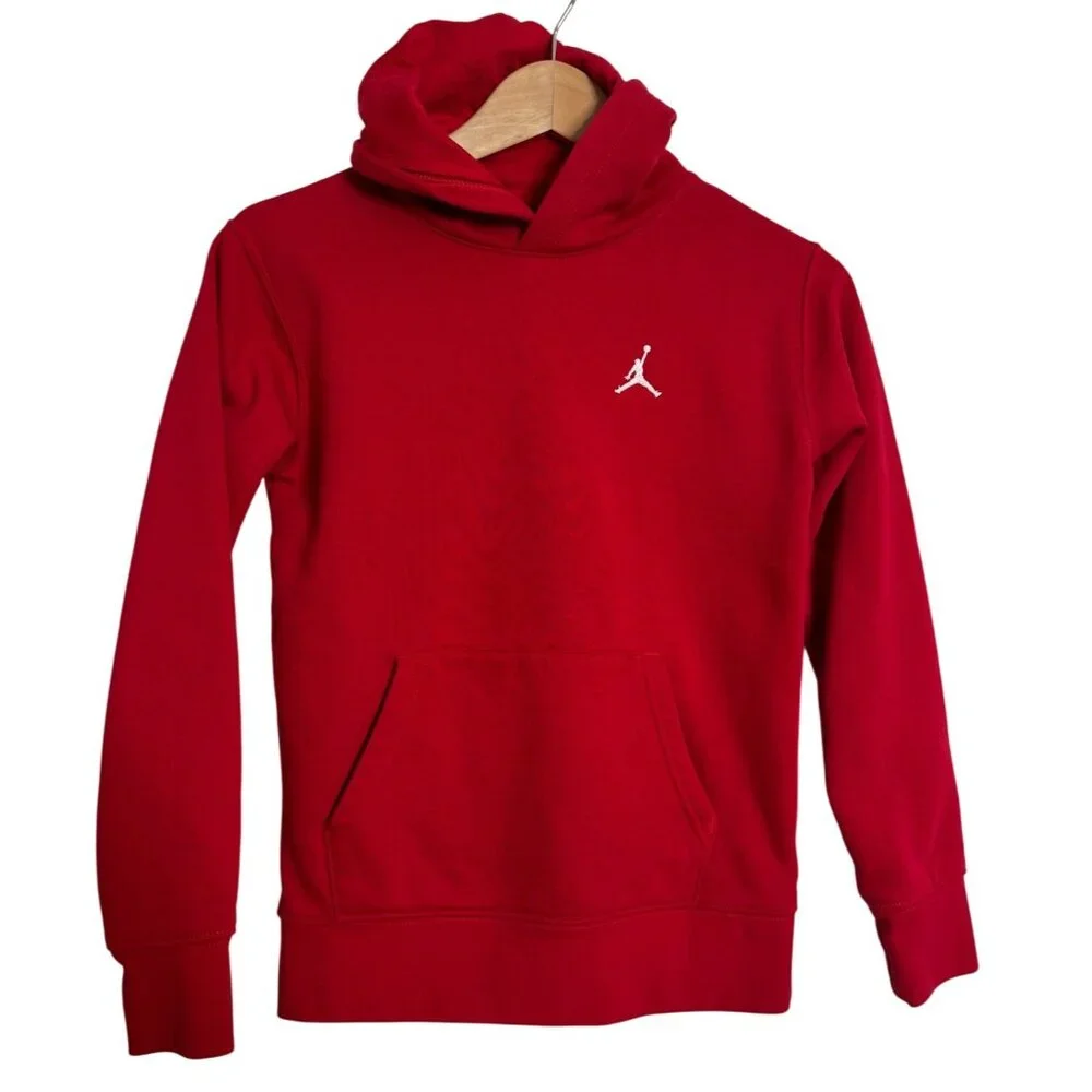Jordan Kids Medium 10-12yr Gym Red Pullover Hoodie Pocket EUC